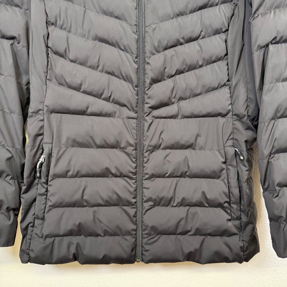 32 Degrees Heat Womens Black Puffer Jacket Large Hooded Casual Sporty Streetwear - Picture 11 of 12